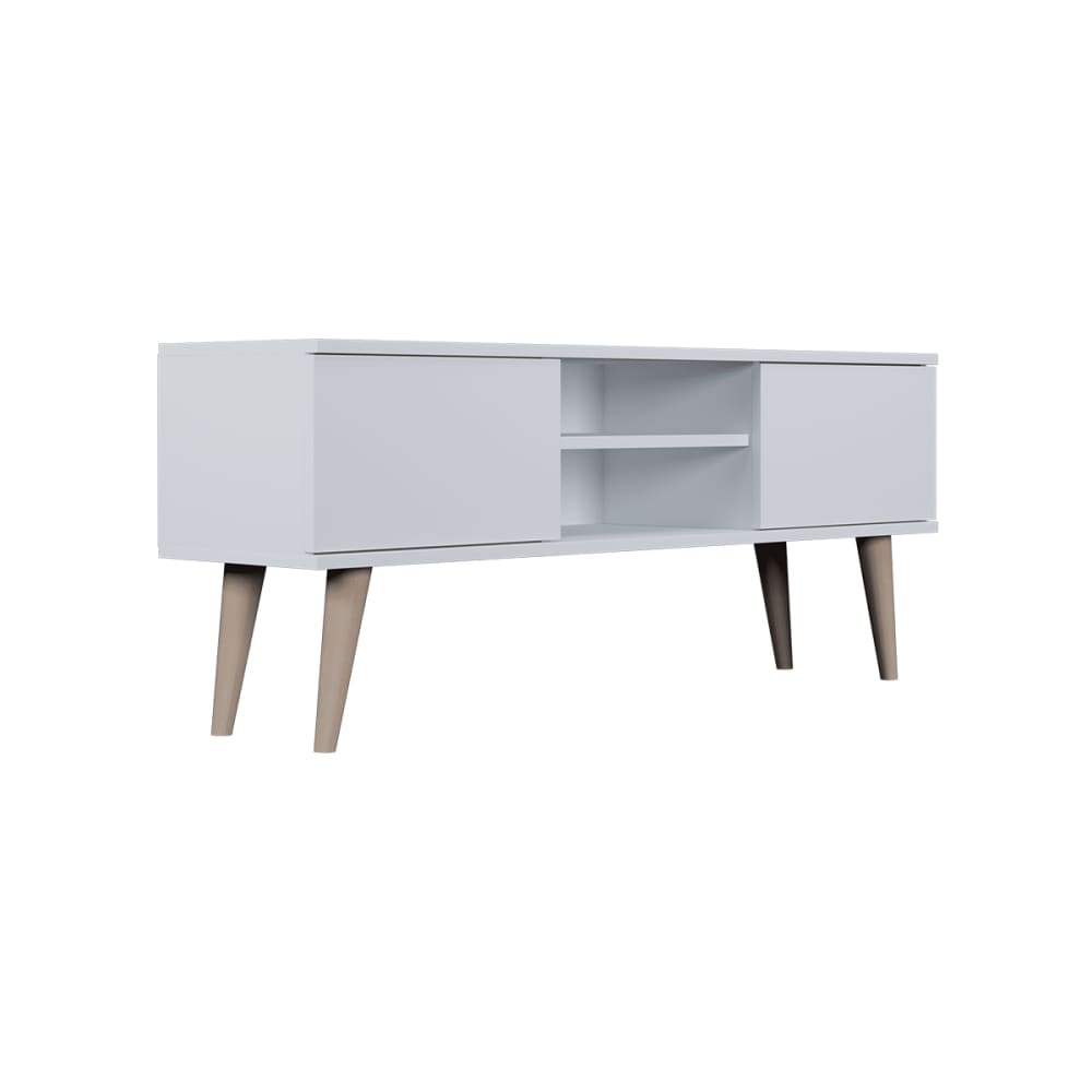 Meuble tv 120 cm panneaux blanc