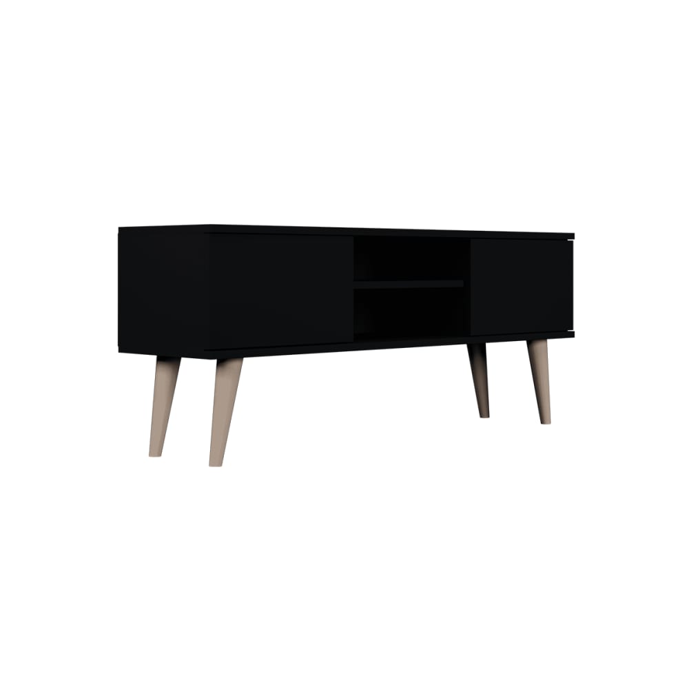 Meuble tv 120 cm panneaux noir