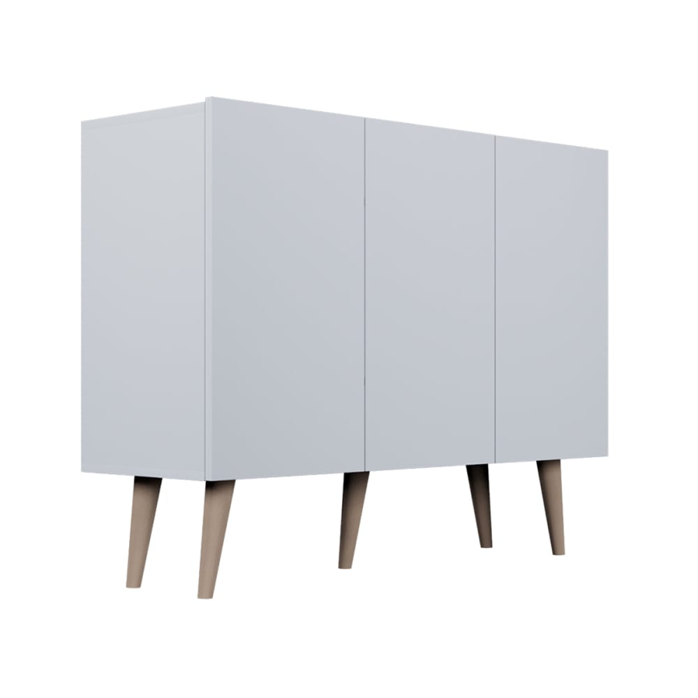 Petits meubles Buffet 3 portes panneaux blanc Blanc Panneau De Particules - 120x40x96cm