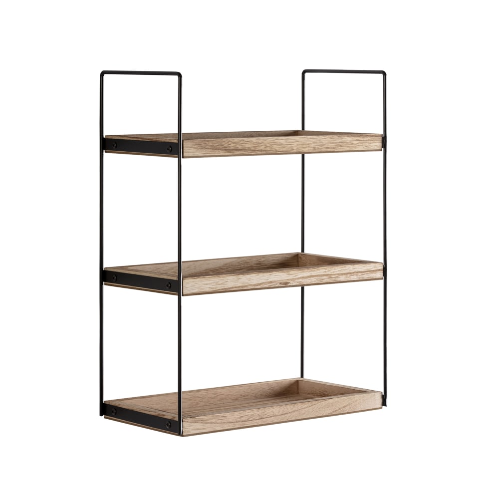 Étagère à 3 niveaux, bois de paulownia