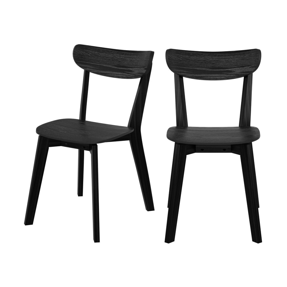 Lot de 2 chaises en bois d'hévéa noir