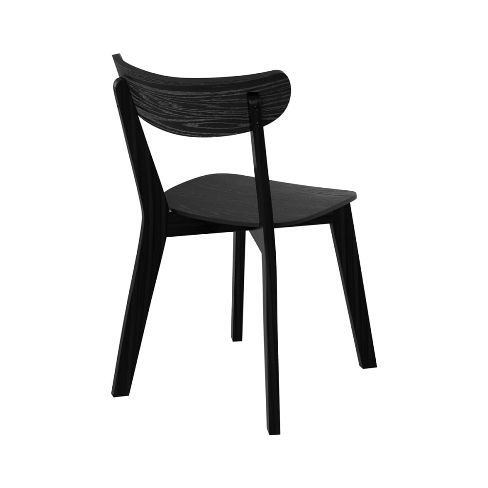 Juego de 2 sillas de madera de caucho negro - Maisons du Monde
