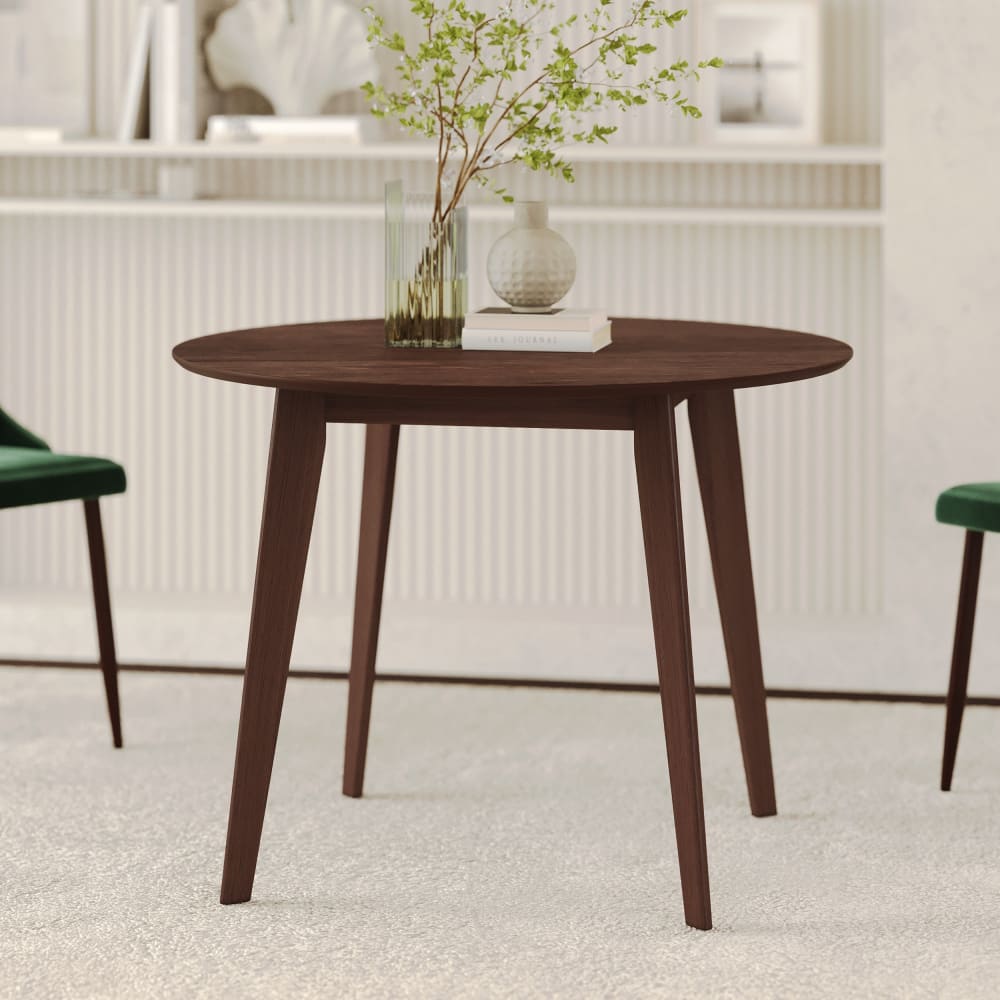 Table ronde 4 personnes en bois foncé D100 cm