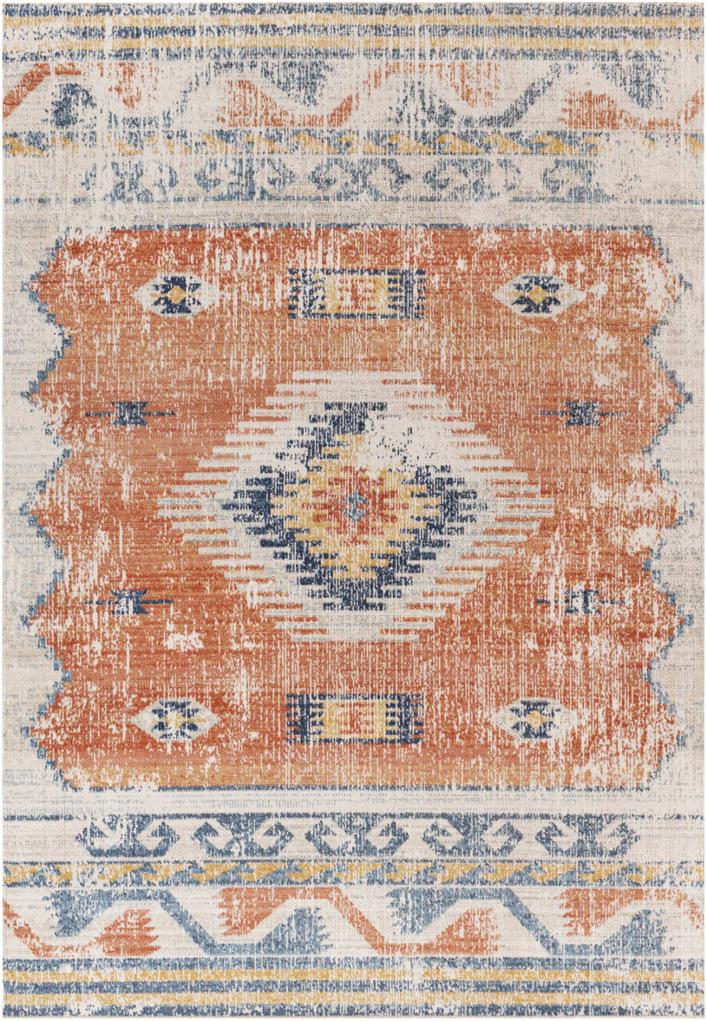 Tapis Vintage Bohème Orange/Bleu 200x275