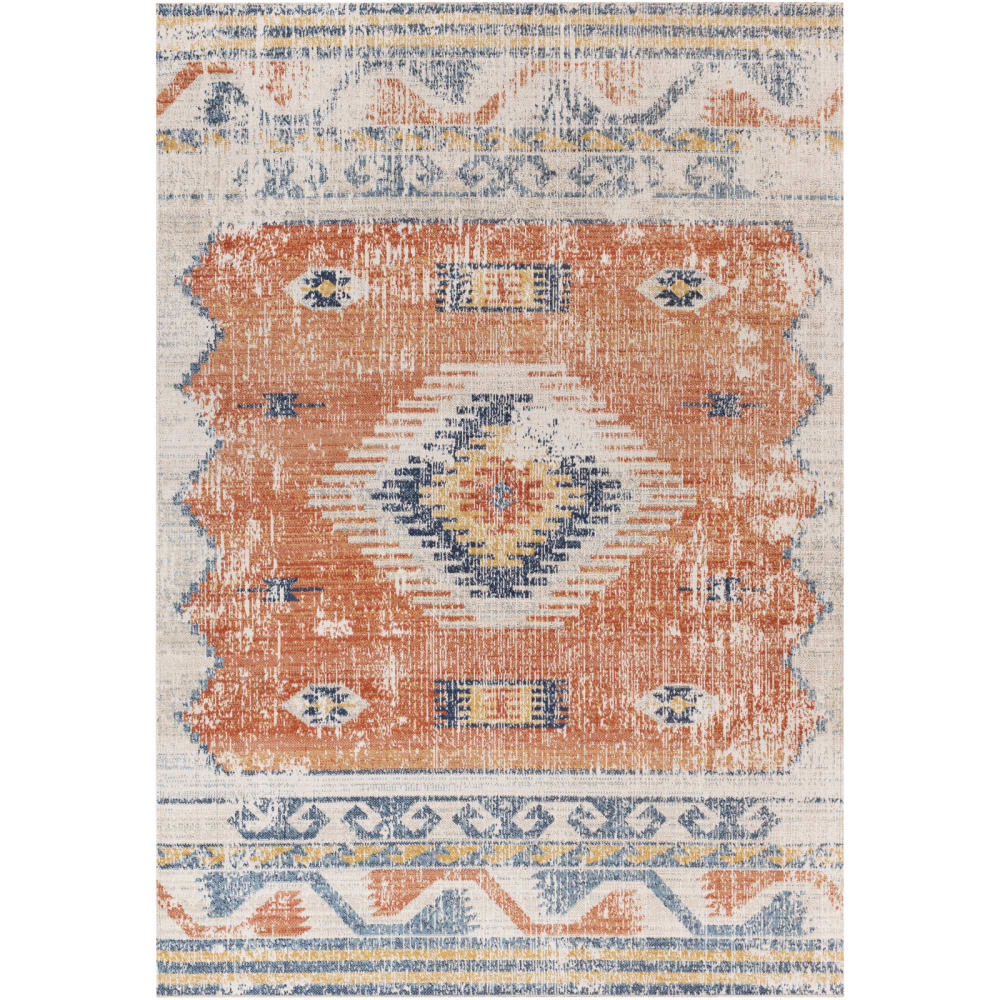 Tappeto vintage boho arancione/blu 200x275 - Livabliss