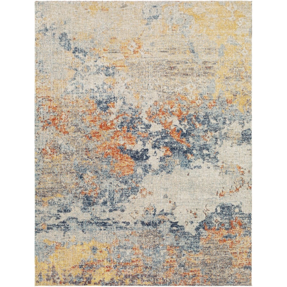 Tapis abstrait moderne jaune/bleu 120x170 - Maisons du Monde