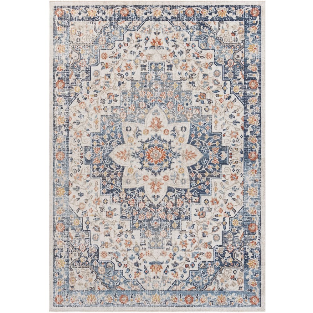 Tapis vintage oriental bleu foncé/beige 160x213 - Maisons du Monde