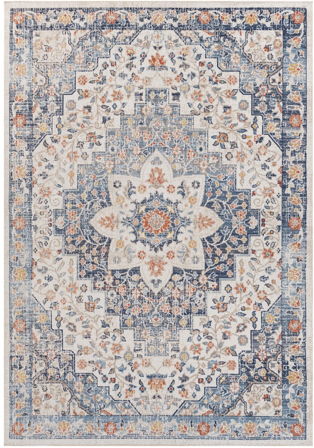 Tapis vintage oriental - bleu