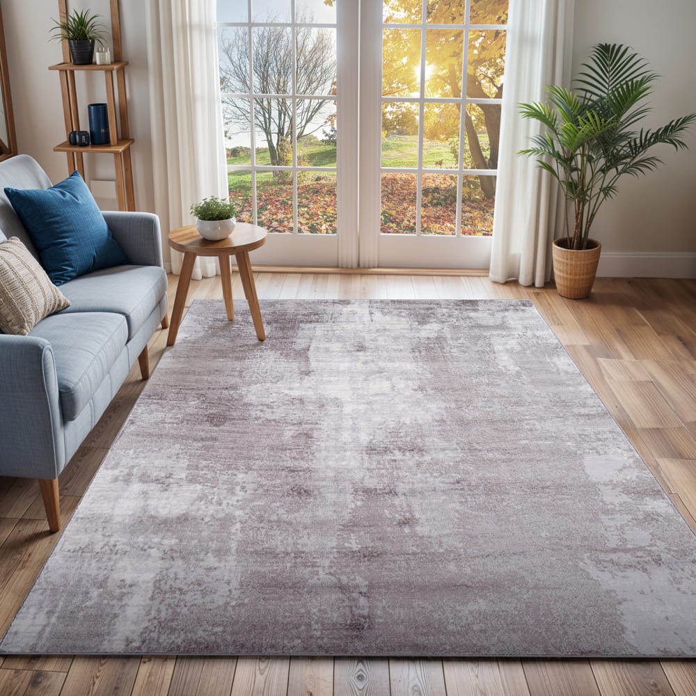 Tapis abstrait moderne gris/taupe 200x275 — vue 3