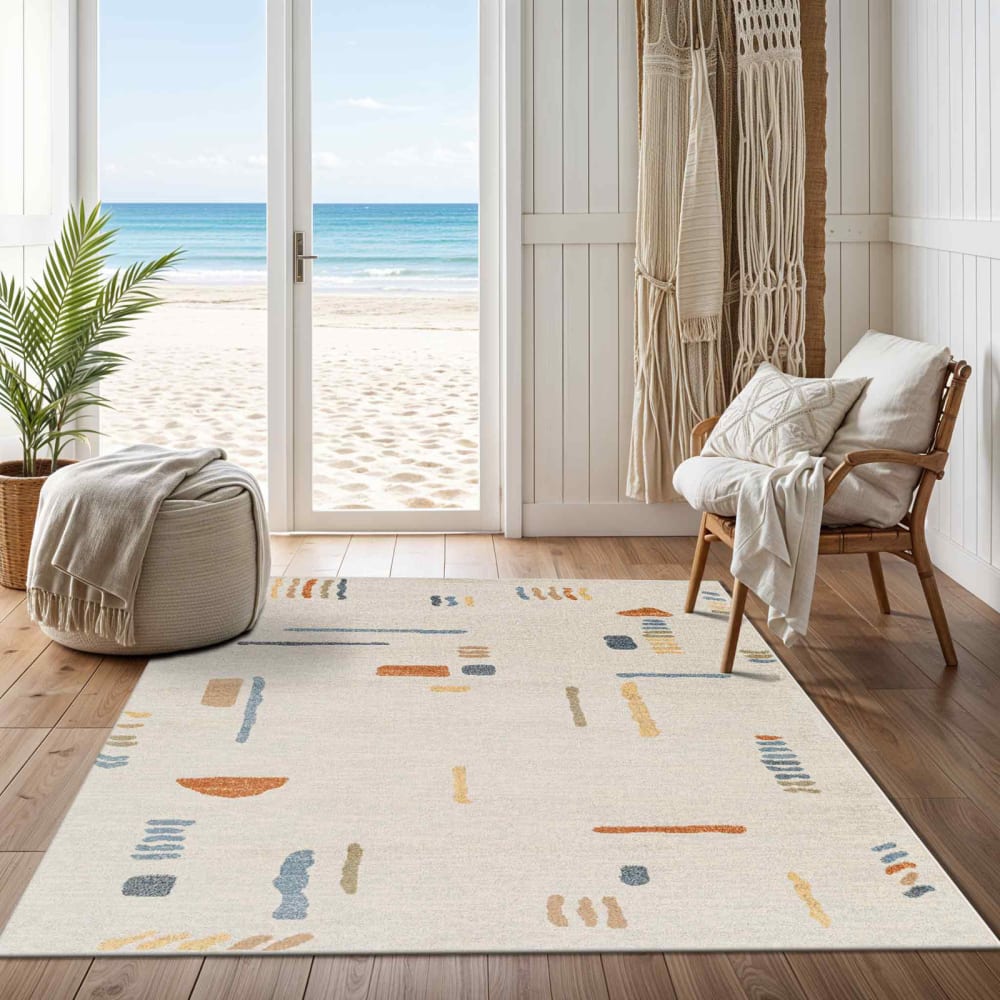 Tapis Scandinave Lavable en Machine Multicolore/Gris 200x275