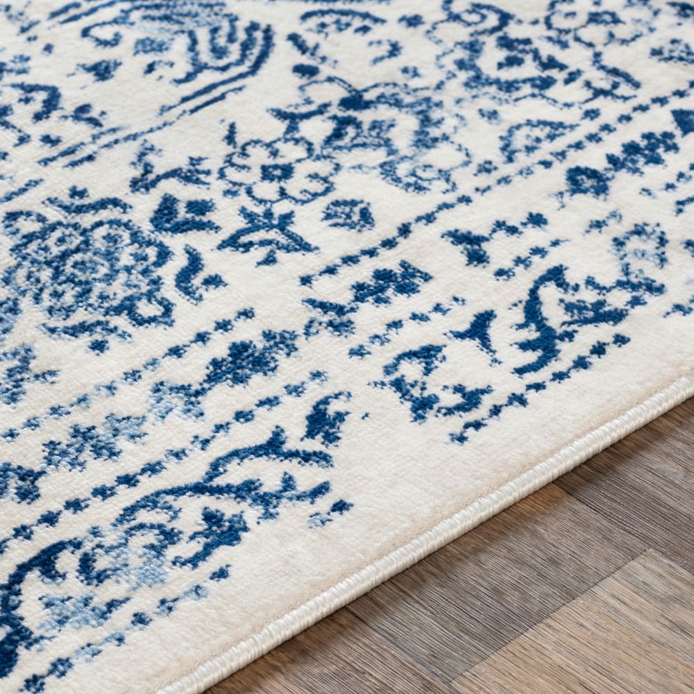 Tapis vintage oriental bleu/blanc 160x215 — vue 4