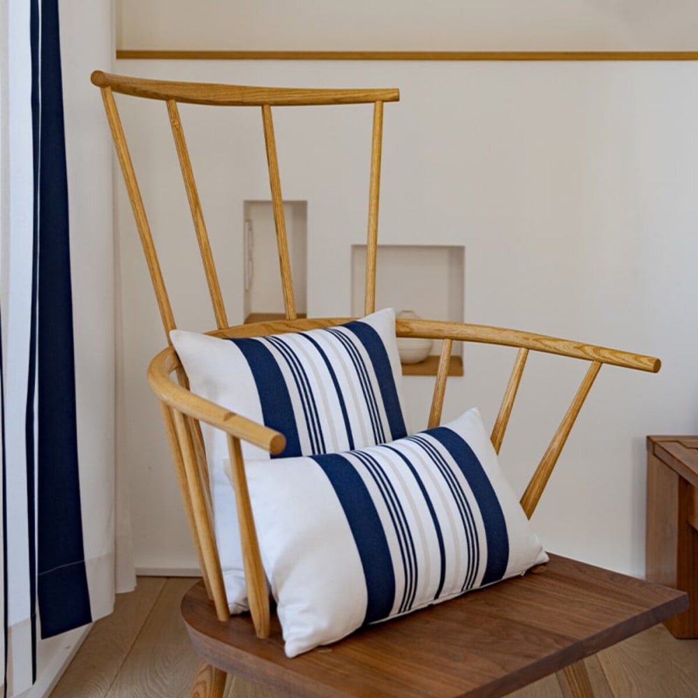 Housse de coussin satin de coton bleu 40x40 cm - Maisons du Monde