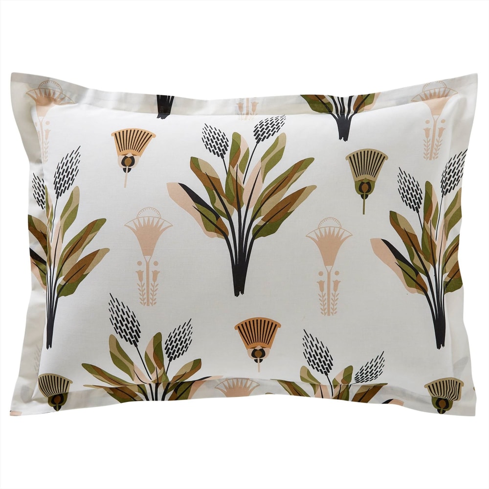 Taie volant en coton vert 63x63cm