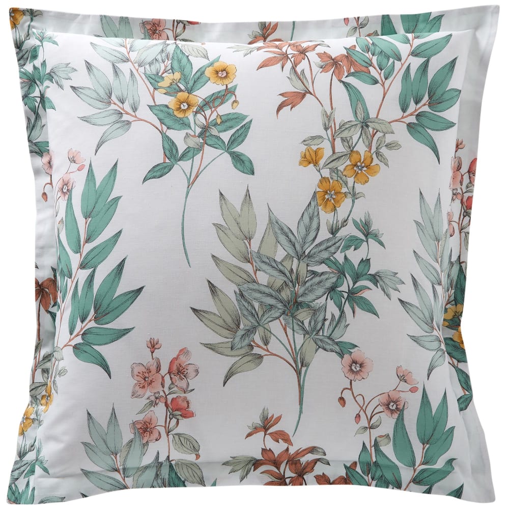 Taie volant en coton vert 63x63cm