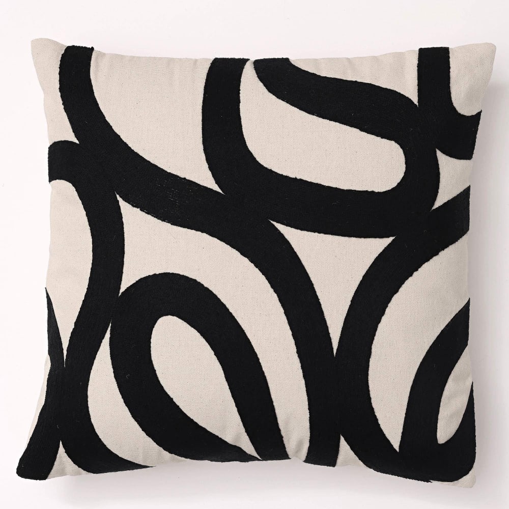 Coussin en coton noir 40x40cm