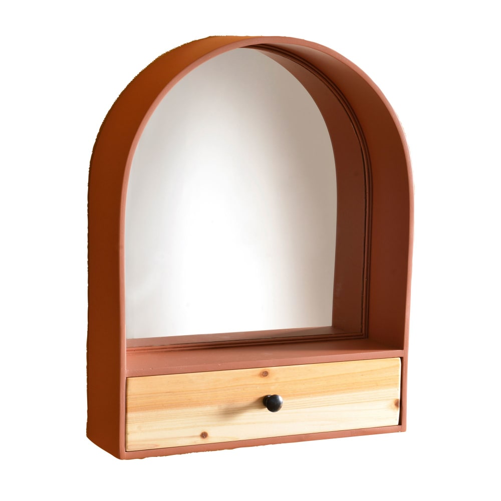 Étagère murale en bois orange terracotta