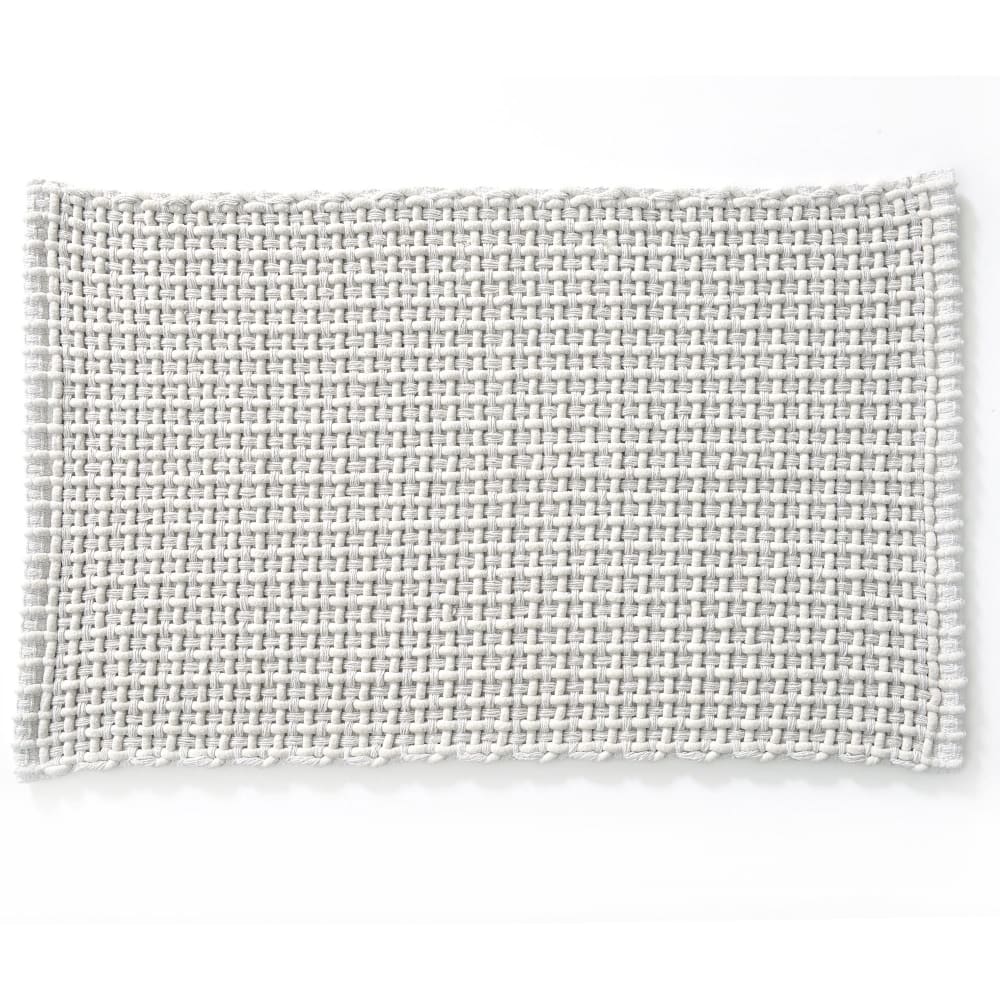 Tapis de bain en polyester blanc craie 50x80cm