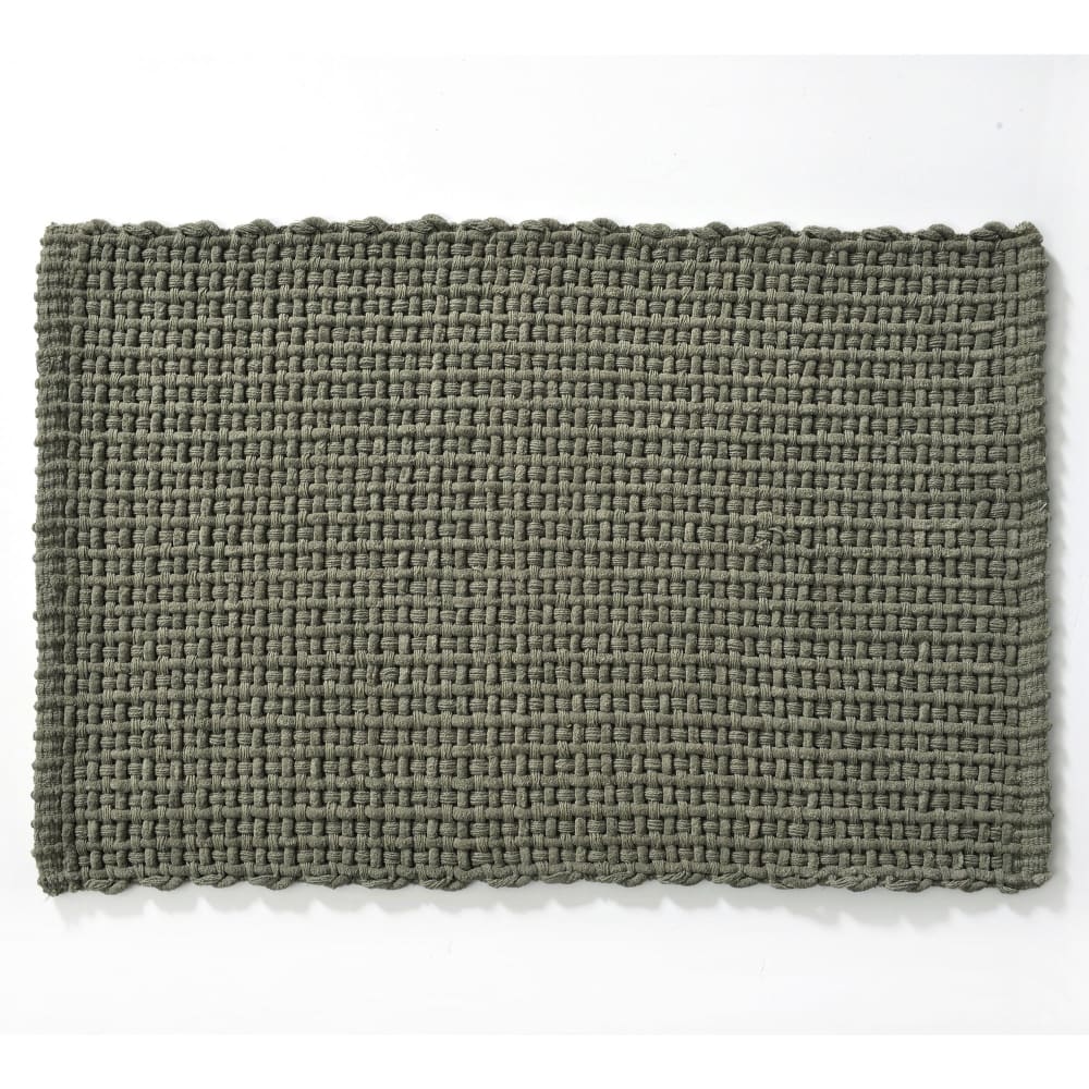 Tapis de bain en polyester vert kaki 50x80cm