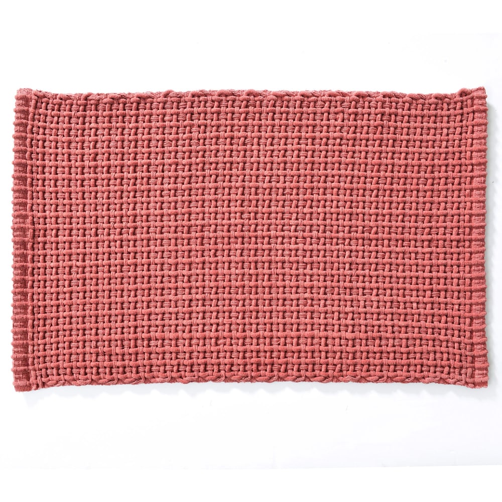 Tapis de bain en polyester rose bois de rose 50x80cm