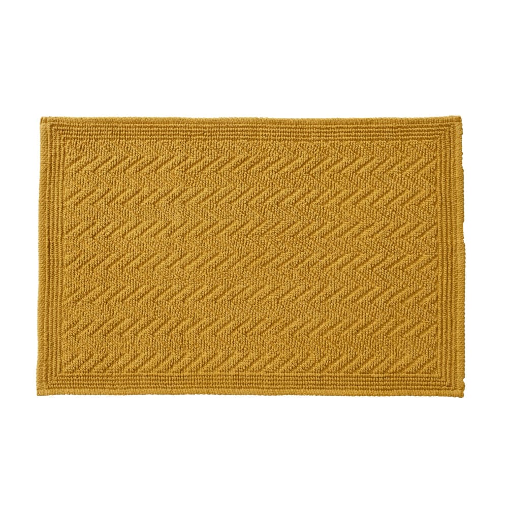 Tapis de bain en coton jaune 50x80cm