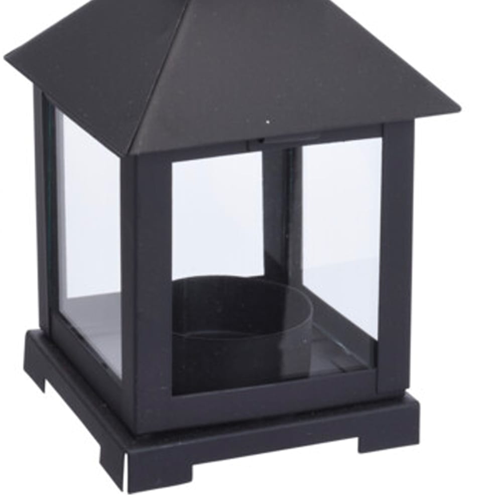 Lanterne en métal noir pour bougie chauffe-plat - Maisons du Monde