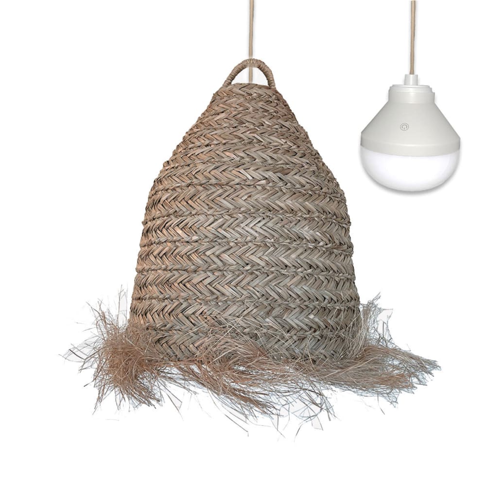 Suspension sans fil Jonc de mer Beige h47cm