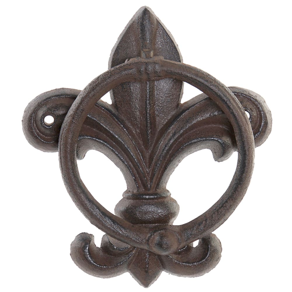 Heurtoir de porte fleur de lys en fonte 14x3x16cm