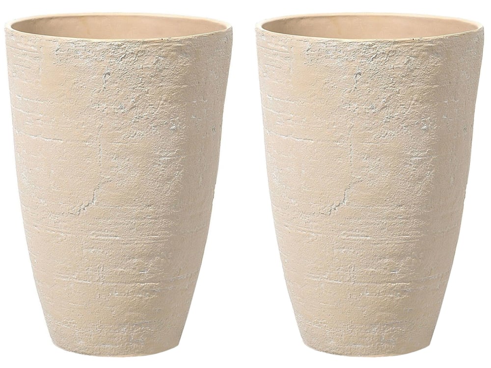 Cache-pot d'extérieur en pierre beige h60 — Beyit