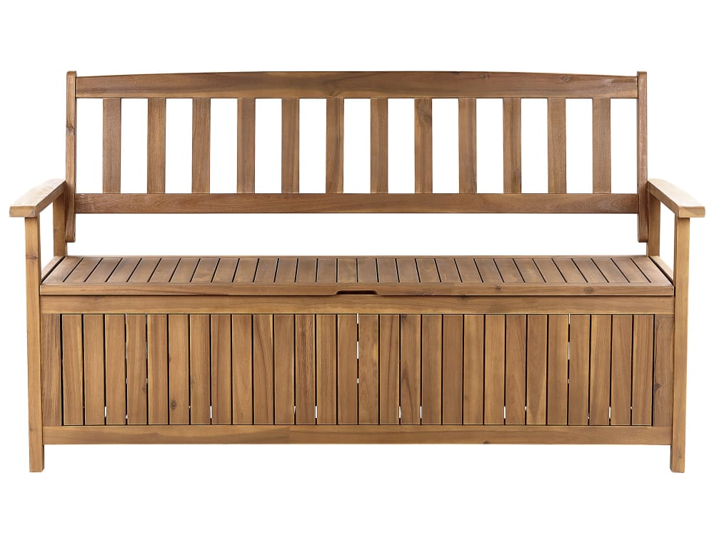 Banc de jardin 160 cm avec rangement acacia marron