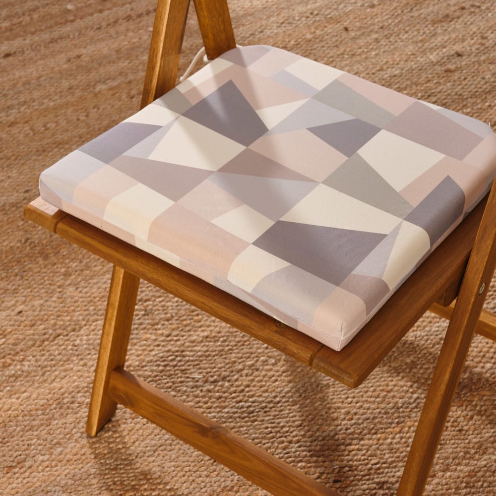 Coussin d'assise rembourré en coton géométrique multicolore 40x40 — vue 3