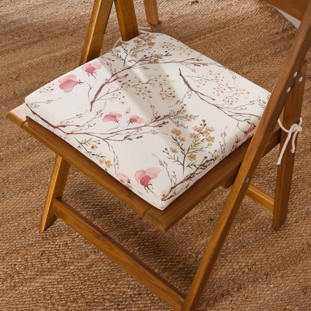 Cojín para asiento acolchado 100% algodón blanco 40x40 cm - Maisons du Monde