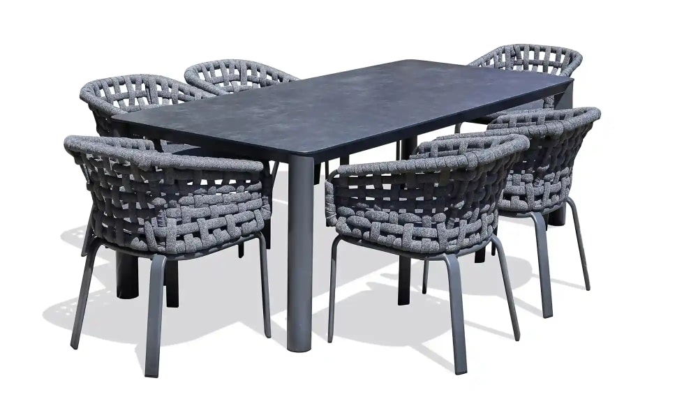 Juego de comedor de jardín de aluminio de 6 plazas - Maisons du Monde