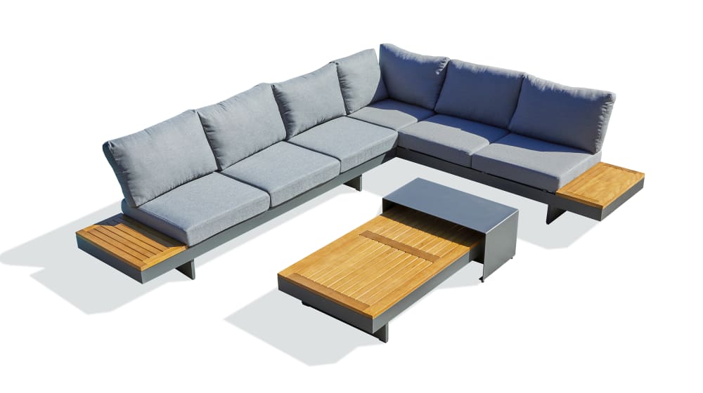 Salon de jardin d'angle - places alu