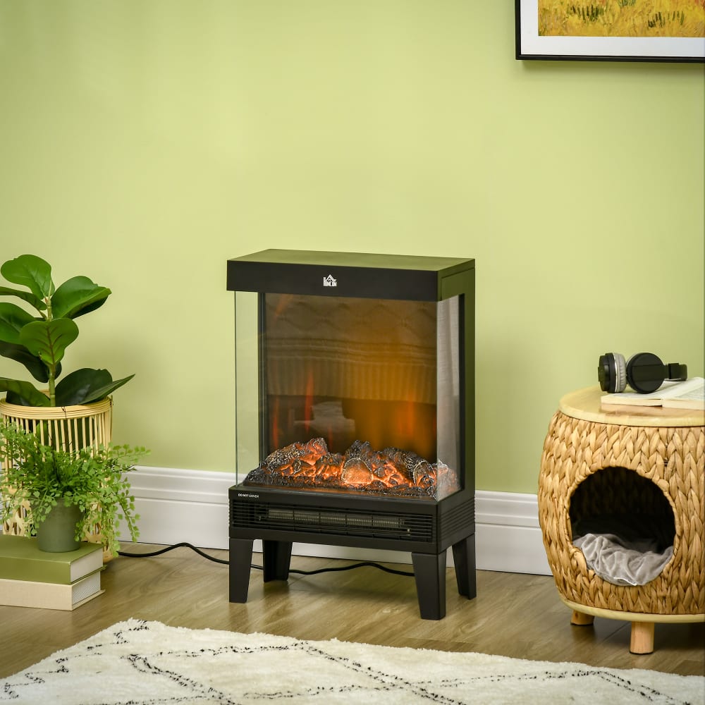 Chimenea eléctrica vertical 40.5x20x62 cm negro - Maisons du Monde