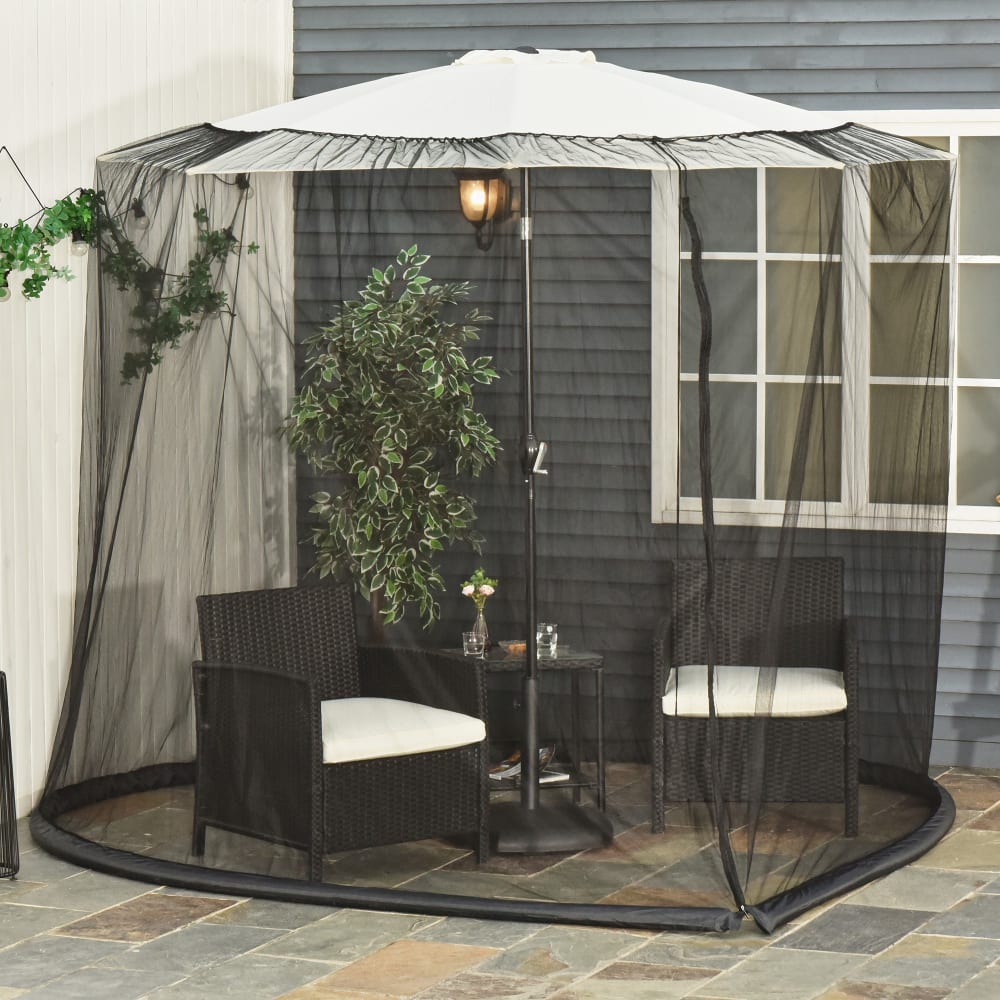 Mosquitera para sombrilla 300x300x230 cm negro - Maisons du Monde