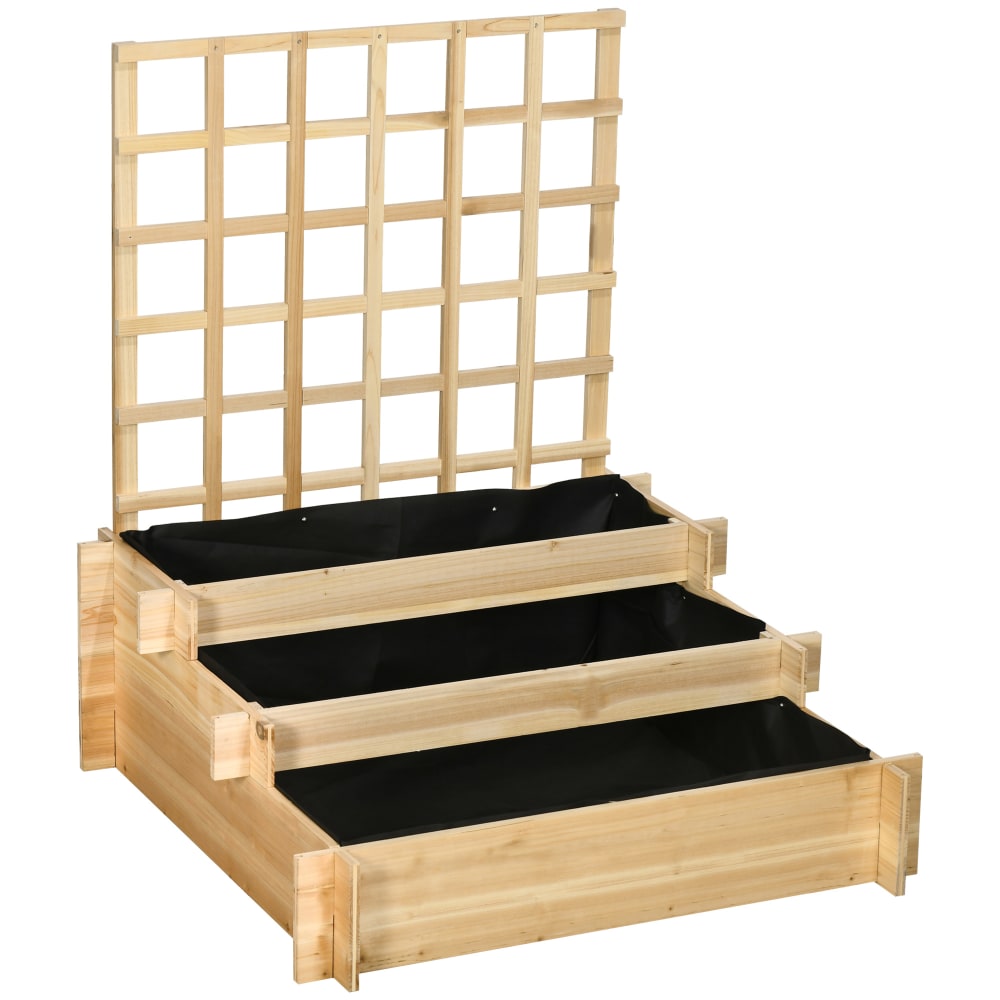 jardinera de escalera 95x95x110 cm madera natural