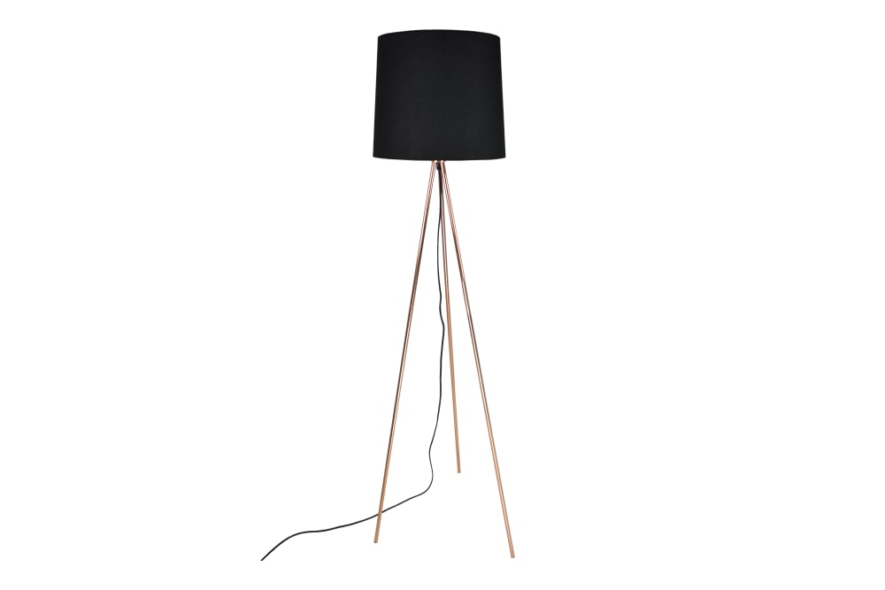 Lampada da terra con treppiede in metallo oro rosa - Modello Contemporaneo - Metallo