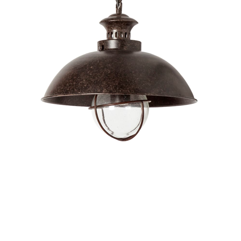 Suspension industrielle marron oxydé détail verre e27 — vue 4