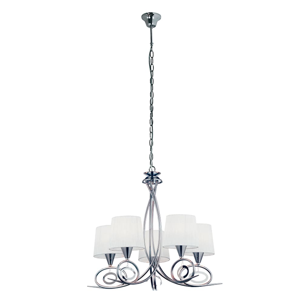 Lampe en suspension classique en métal abat-jour blanc