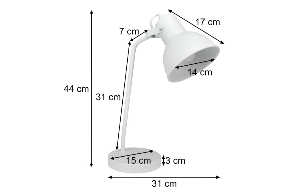 Lampada da tavolo in metallo bianca - Samira Italia