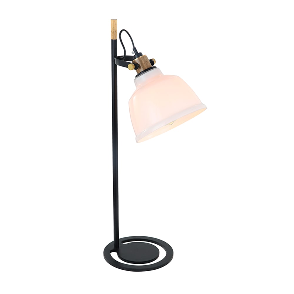 Lampada da tavolo 1xE27 cristallo bianco - Nero - Metallo