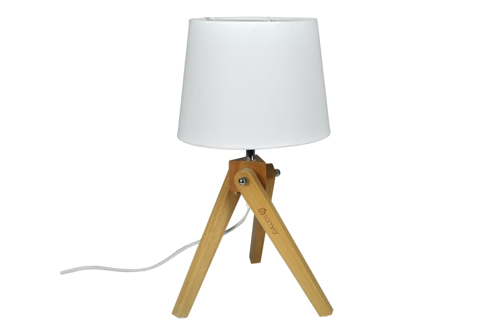 Lampada da tavolo con treppiede in legno - Modello Contemporaneo - LEGNO