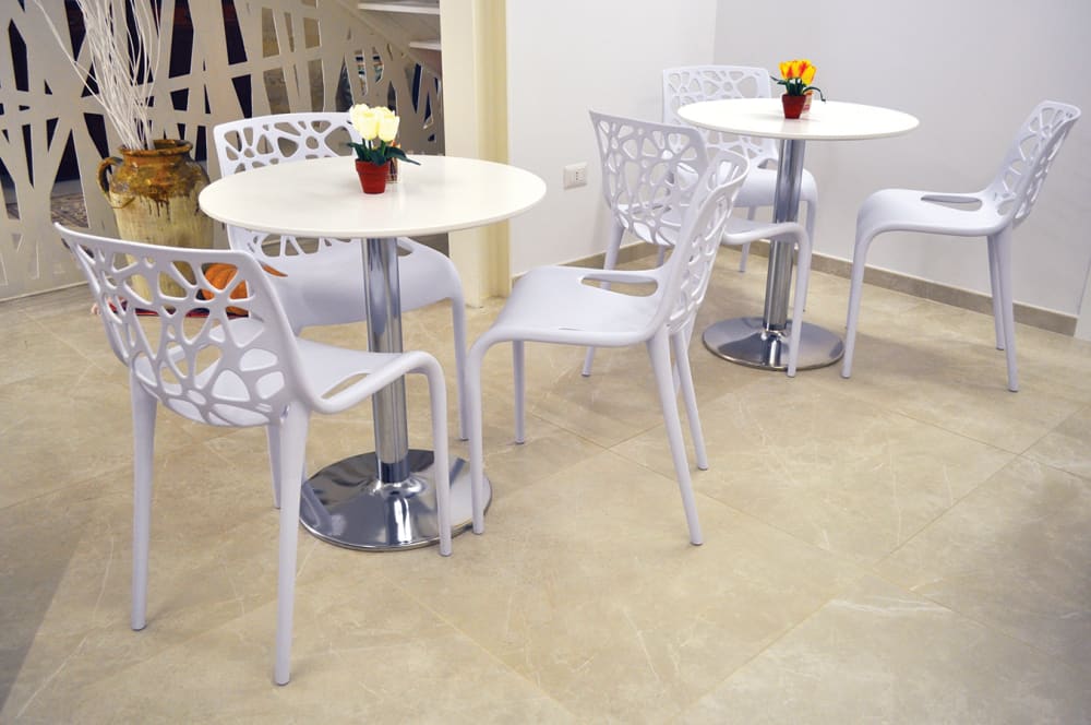 Tavolo da bar rotondo 70 cm in mdf bianco - Samira Italia
