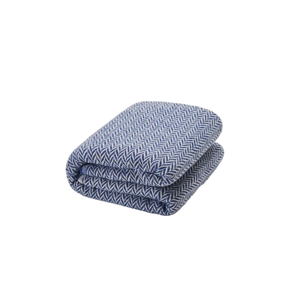 Manta de algodón espiga decorativa azul 180x125 cm para sofá y cama