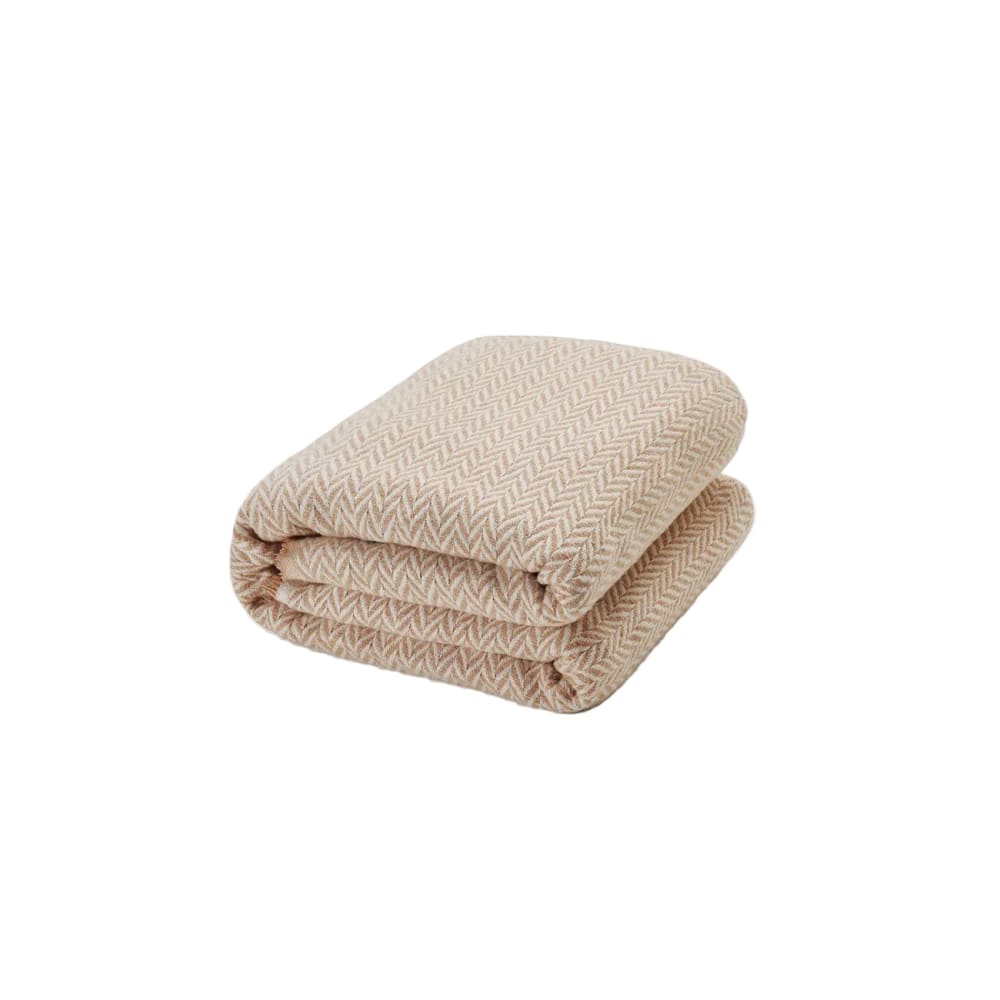 Plaid coton chevron beige