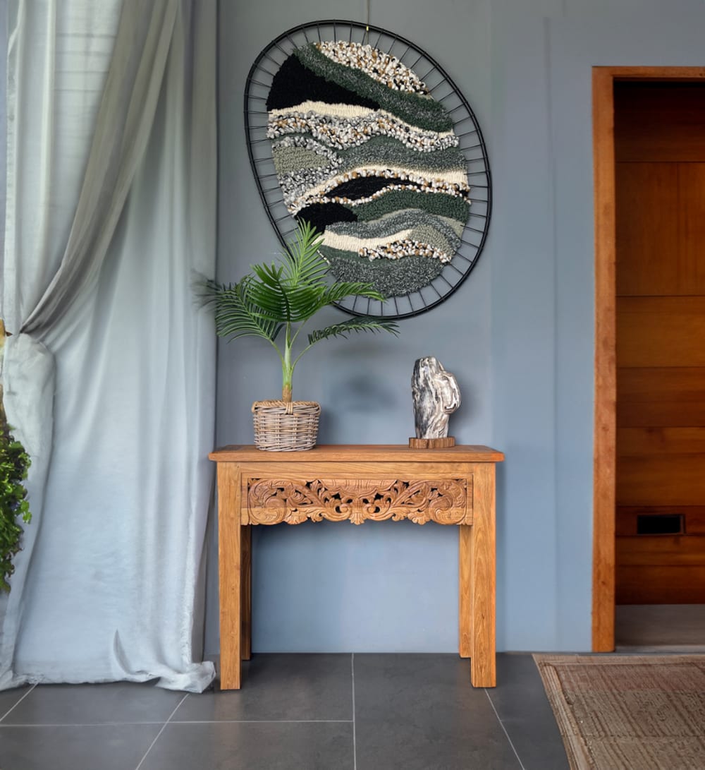 Decorazione da parete in metallo e filo multicolore - MOYCOR