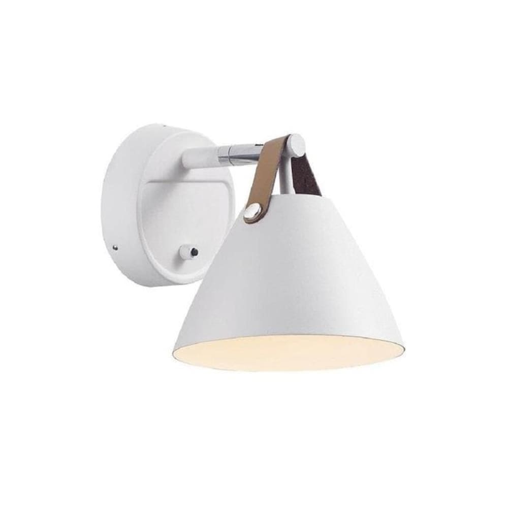 Design For The People Applique avec interrupteur métal cuir h17cm blanc style contemporain