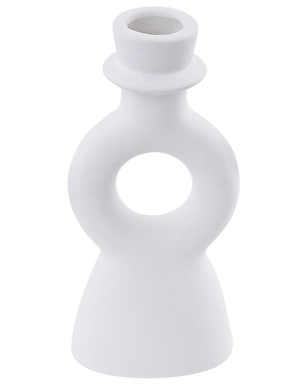 Beliani Kerzenständer aus Keramik 17cm, weiß style modern - Keramik