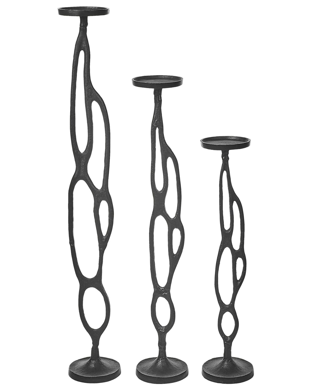 Lot de 3 bougeoirs métal