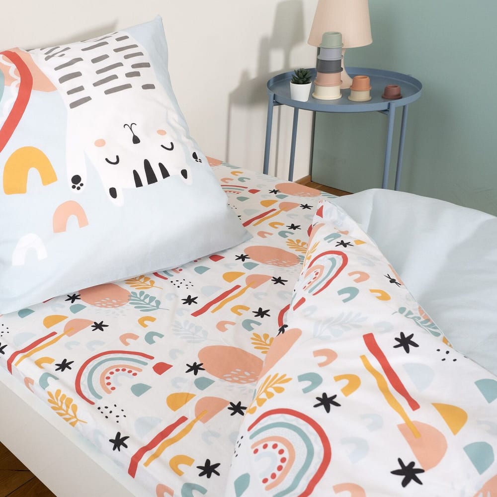 Parure de lit enfant 100% coton imprimée + 1 taie 140x200 cm